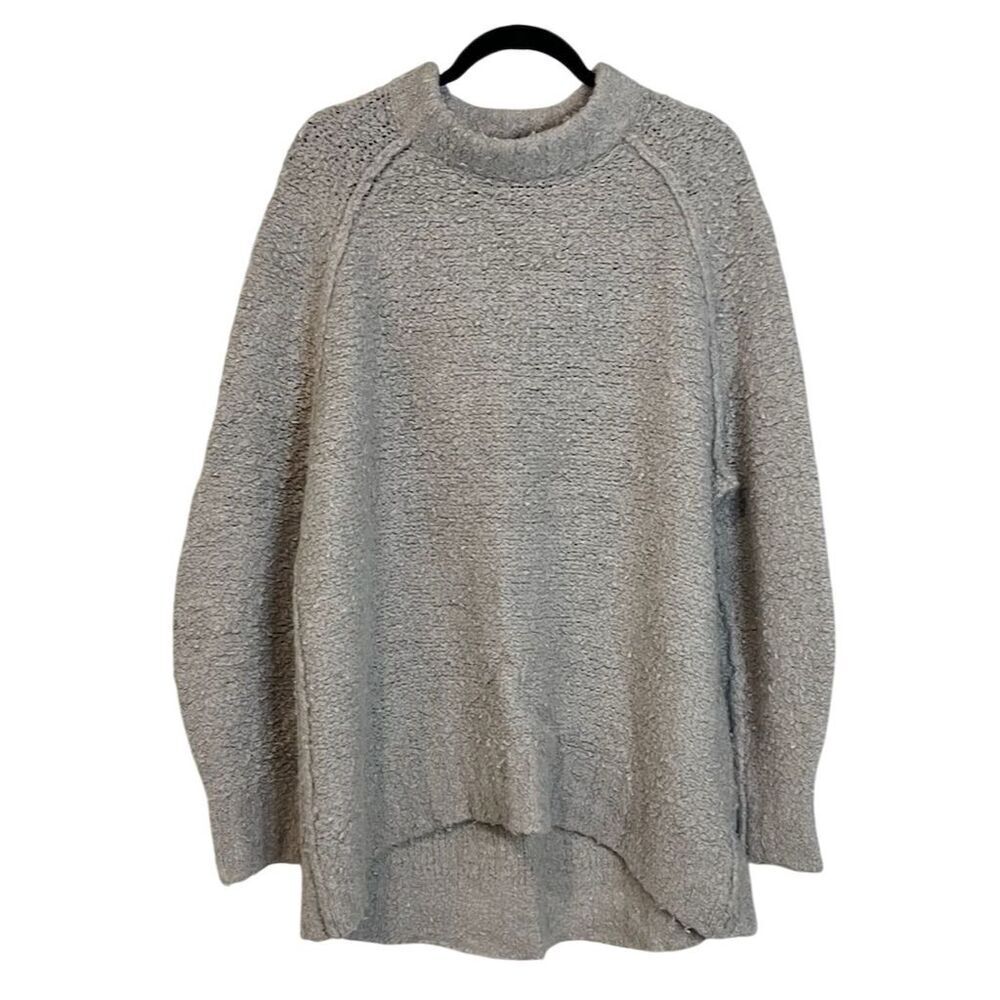 Free People Wool Blend Teddy Sweater Oversized Beige Pullover S Cozy Outdoor - Picture 8 of 16